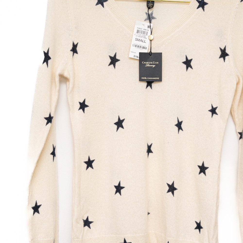 Charter Club - 100% Cashmere Star Sweater - Picture 5 of 7